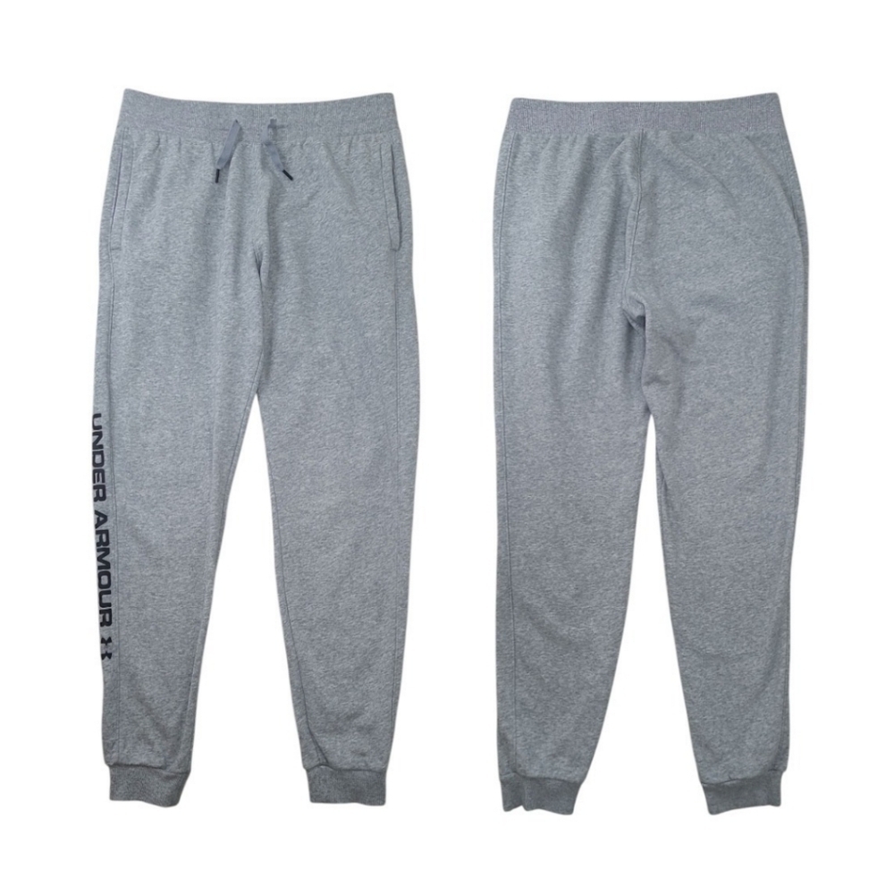 Under Armour Mens Rival Fleece Wordmark Logo Jogger Gray Size Large - Picture 4 of 10